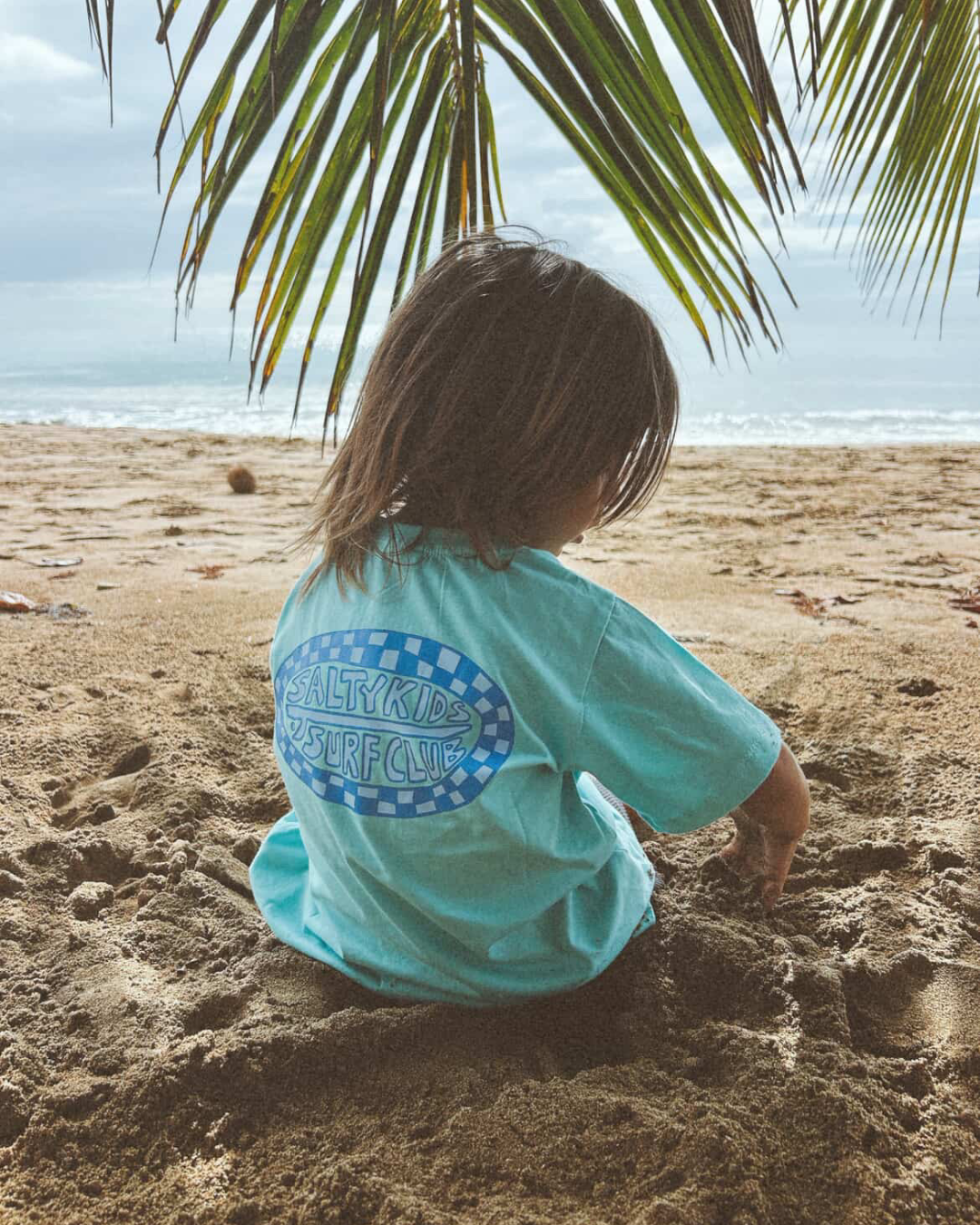 Salty Kids Surf Club Tee (Aqua Blue)