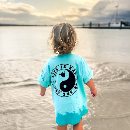 LIFE IS RAD TEE AQUA - KIDS