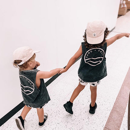 SAND + SALT TANK WASHED BLACK - KIDS
