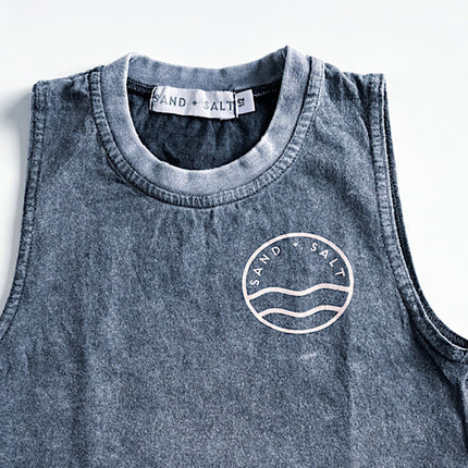 SAND + SALT TANK WASHED BLACK - KIDS