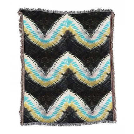 Tie Dye Woven Beach Picnic Throw Rug