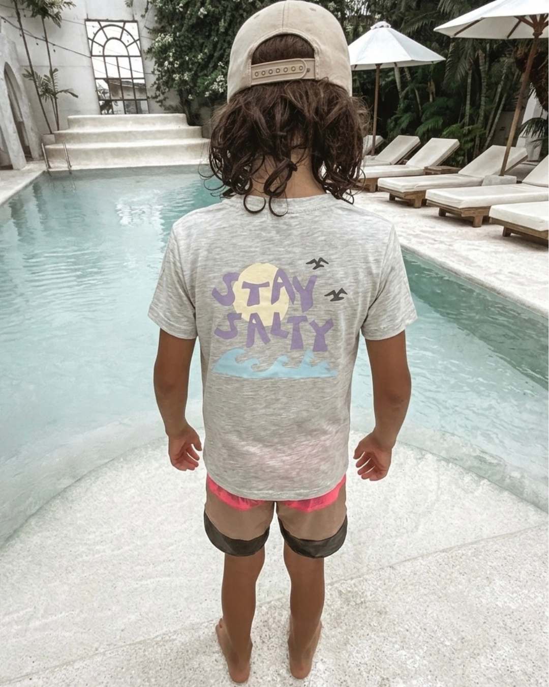 Stay Salty Tee Kids- Grey Marle