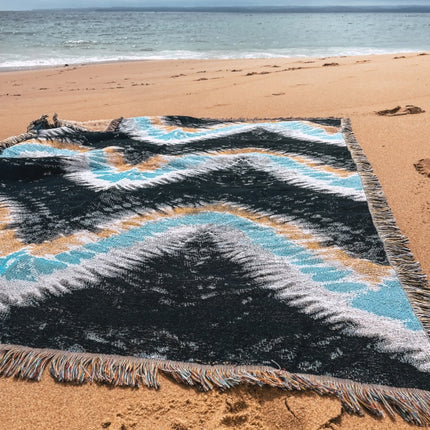 Tie Dye Woven Beach Picnic Throw Rug