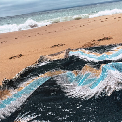 Tie Dye Woven Beach Picnic Throw Rug