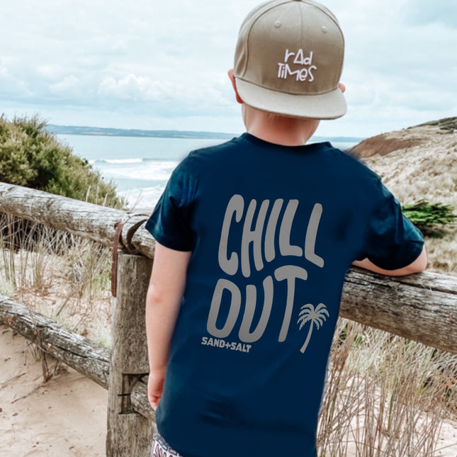 Navy Chill Out Kids Tshirt Sz 2
