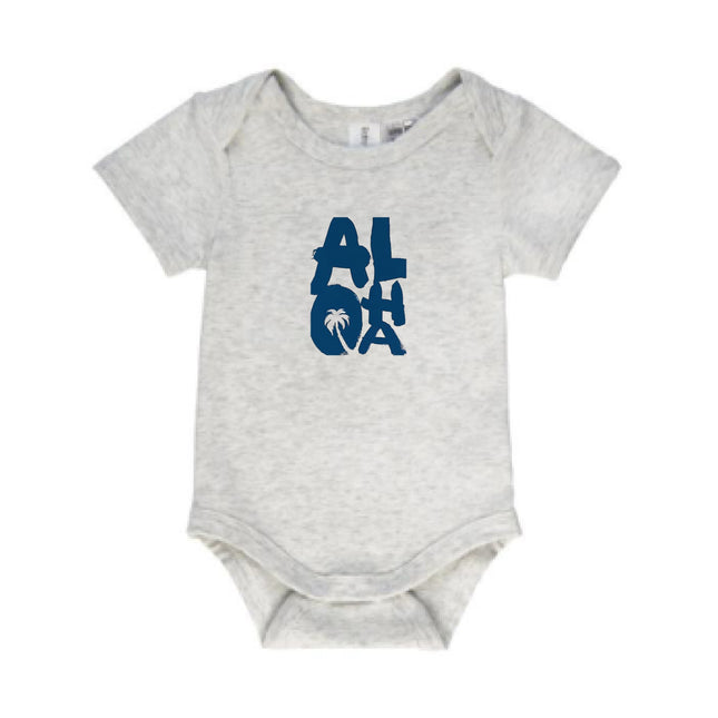 ALOHA Baby Bodysuit- Oatmeal Marle