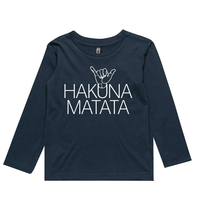 Hakuna Matata Kids Navy Long Sleeve Top