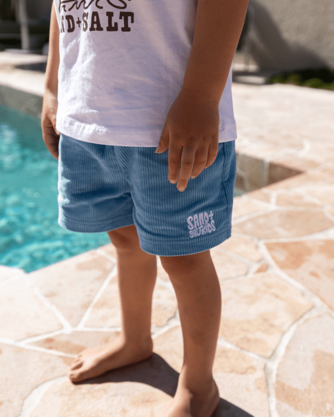 Blue Cord Shorts - Kids - SAND N SALT