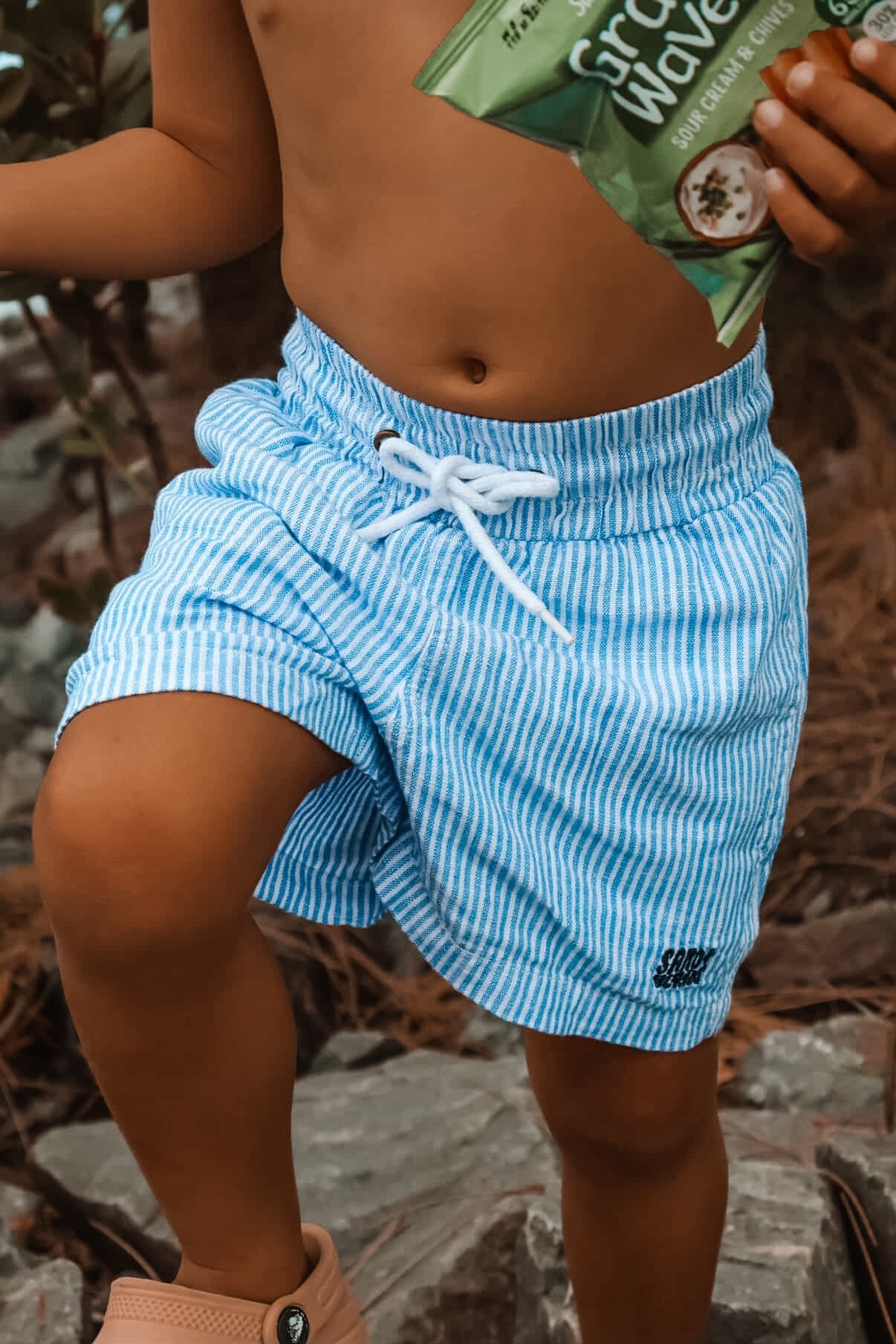 Coastal Stripe Linen Shorts - SAND N SALT