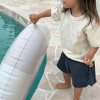 Vintage wash grey waffle kids shorts, elastic waist, everyday wear