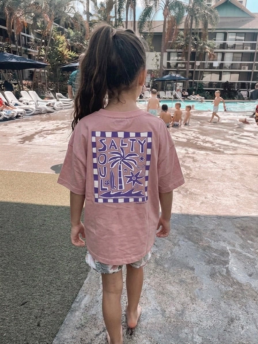 Girls Tee salty soul pink - SAND N SALT