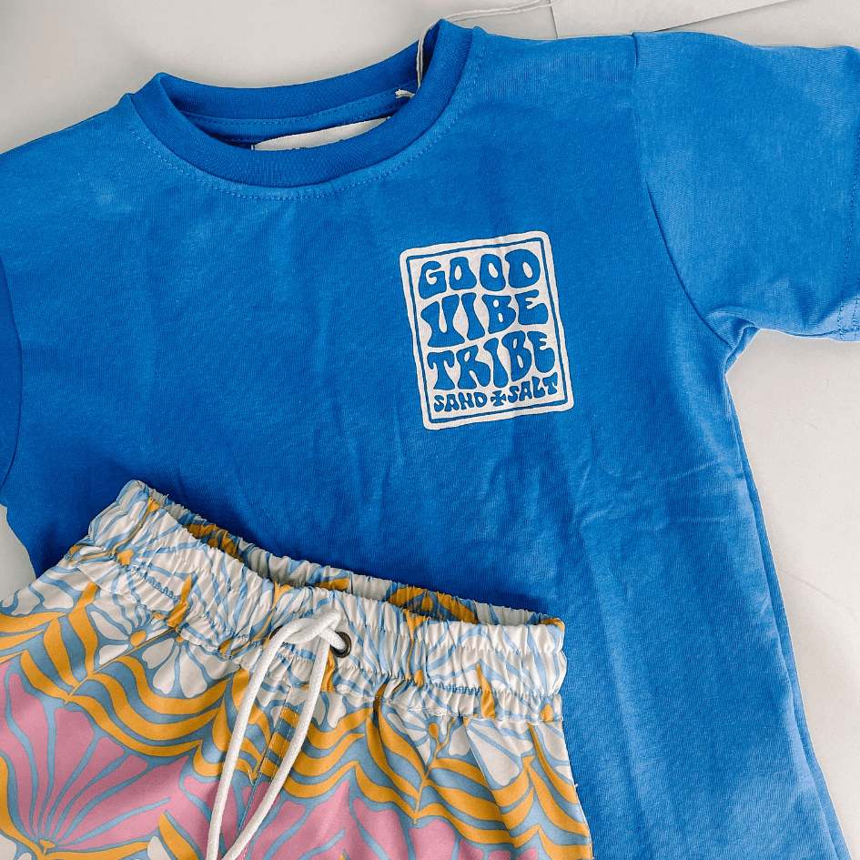 Good Vibe Tribe Deep Ocean Kids Tshirt - SAND N SALT