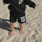 Good Vibe Tribe Kids Black Fleece Shorts - SAND N SALT