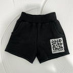 Good Vibe Tribe Kids Black Fleece Shorts - SAND N SALT