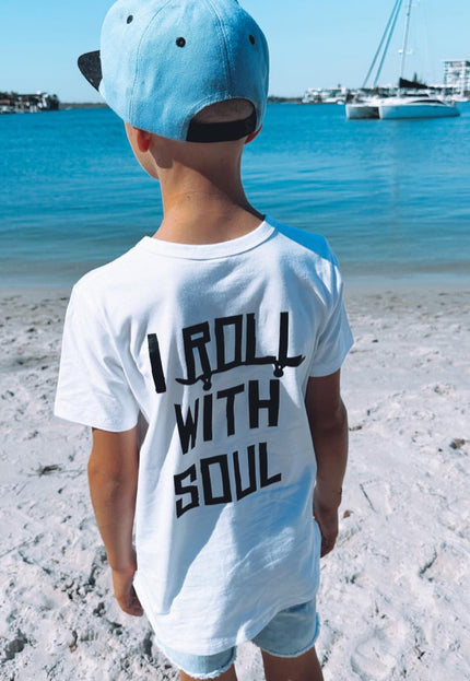 I ROLL WITH SOUL WHITE TEE - KIDS
