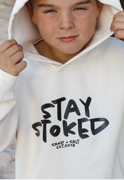 STAY STOKED Ecru Hoodie