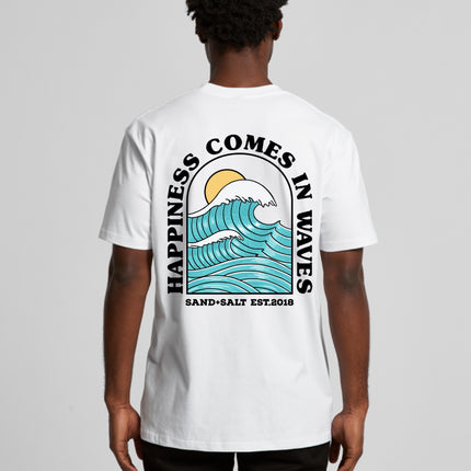 Happiness comes in waves adults tee