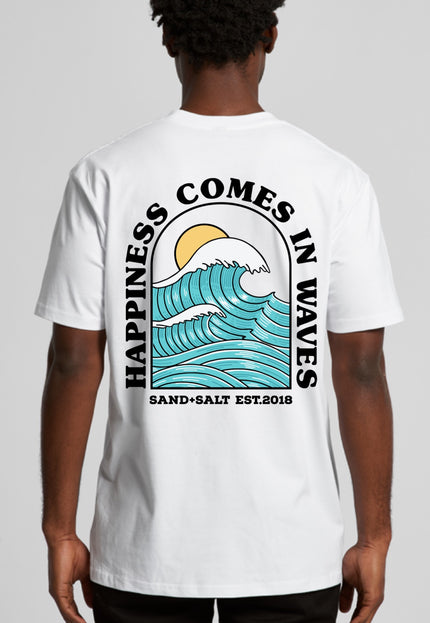 Happiness comes in waves adults tee