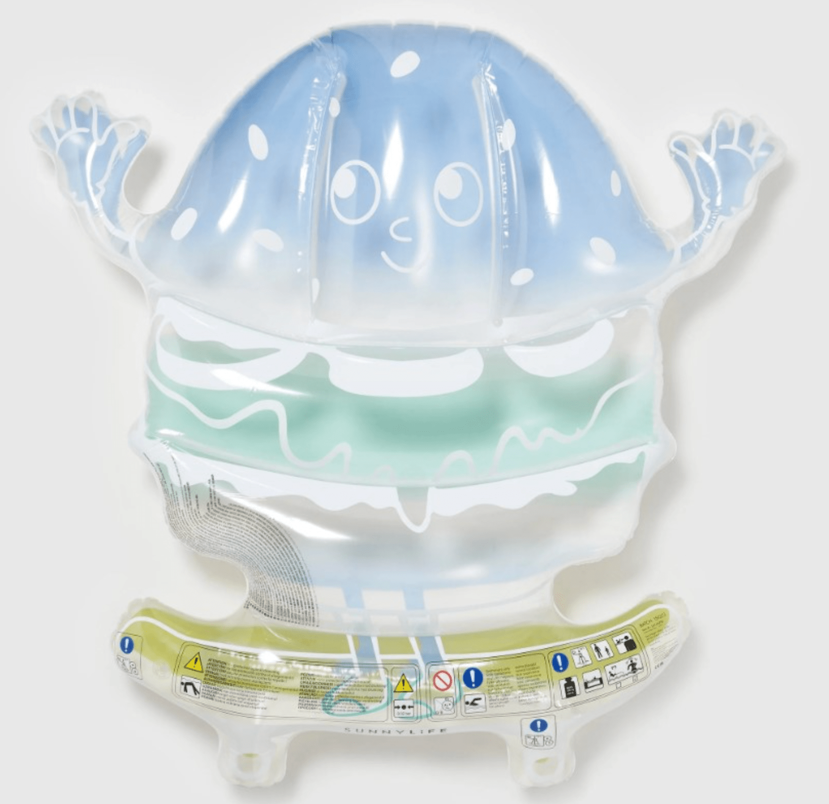 KIDS LIE - ON FLOAT BURGER BOY THE SEA KIDS BLUE - LIME - SAND N SALT
