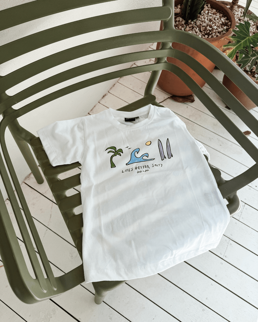 Life’s Better Salty Tee (White) - SAND N SALT
