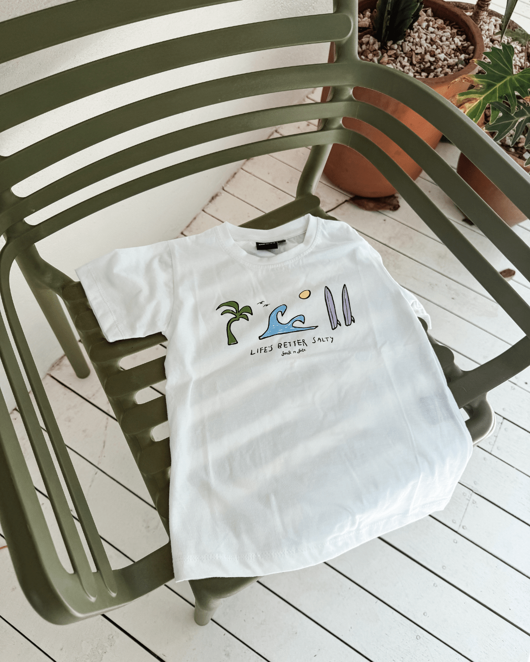 Life’s Better Salty Tee (White) - SAND N SALT