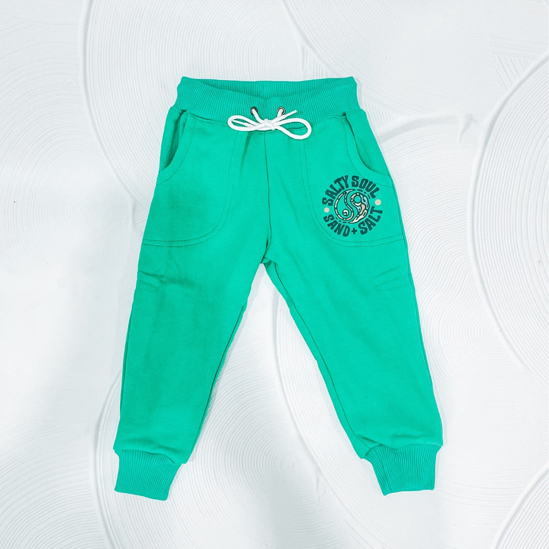 Salty Soul Green Envy Track Pants - Kids