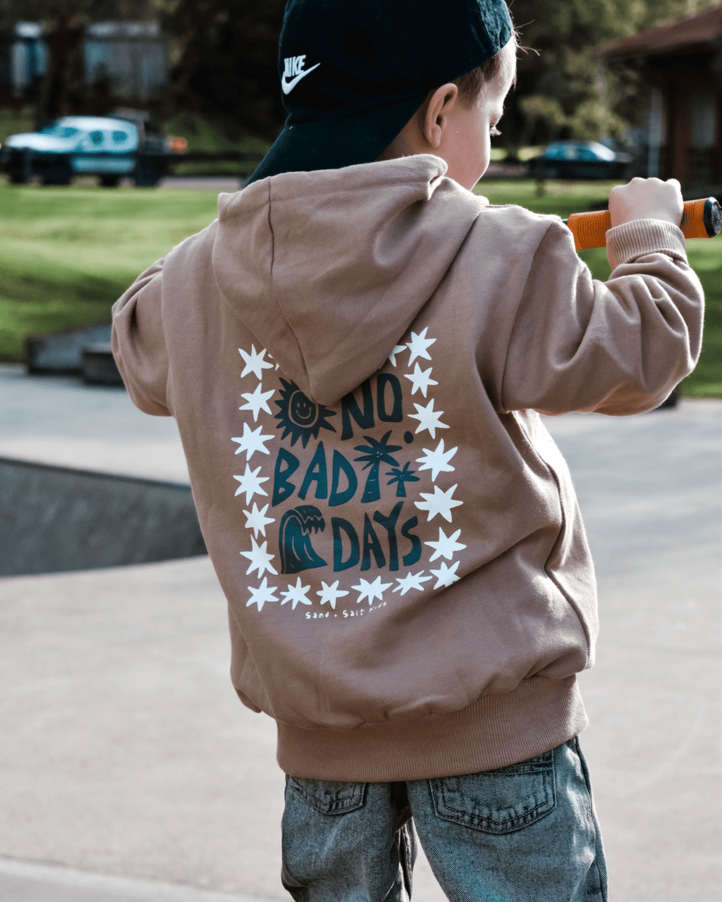 No Bad Days Hoodie- Sand Beige - SAND N SALT