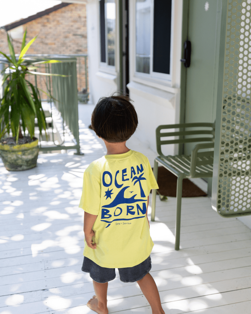 Ocean Born Tee (Lime Green) - SAND N SALT