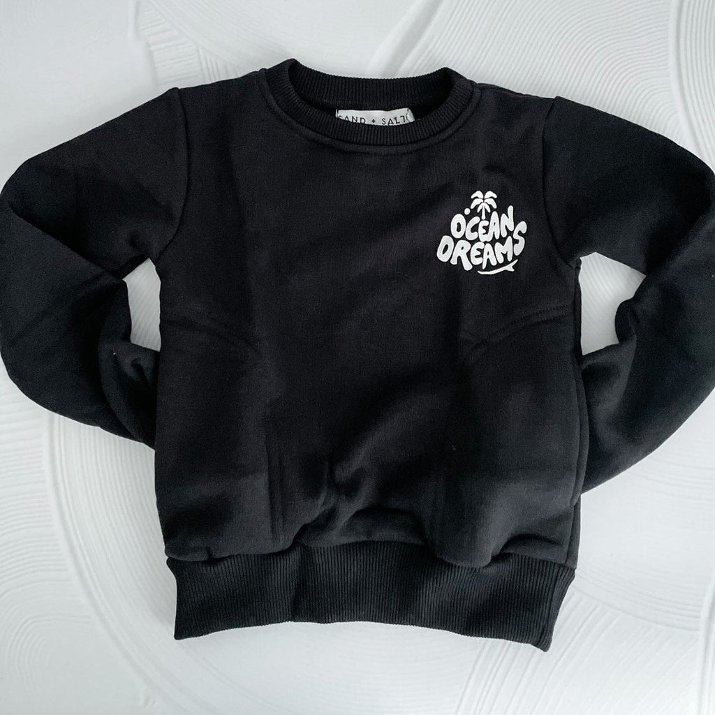 Ocean Dreams Black Kids Crew - SAND N SALT