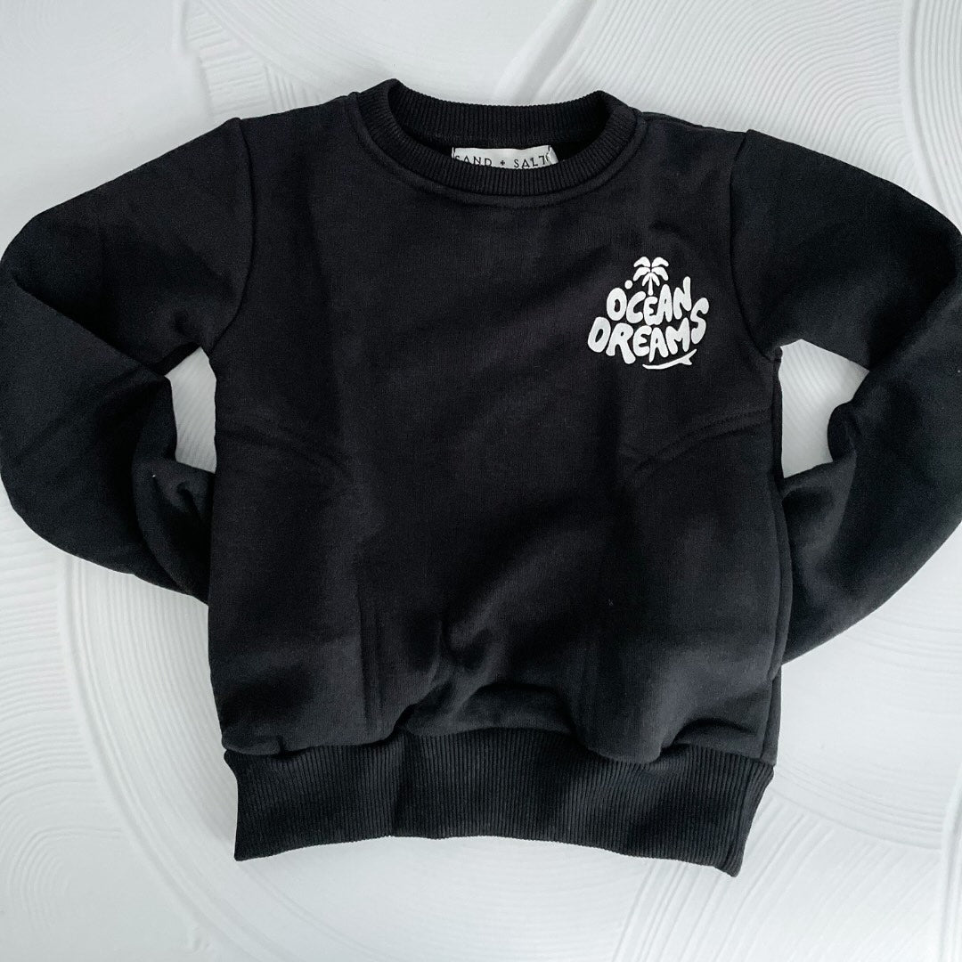 Ocean Dreams Black Kids Crew - SAND N SALT