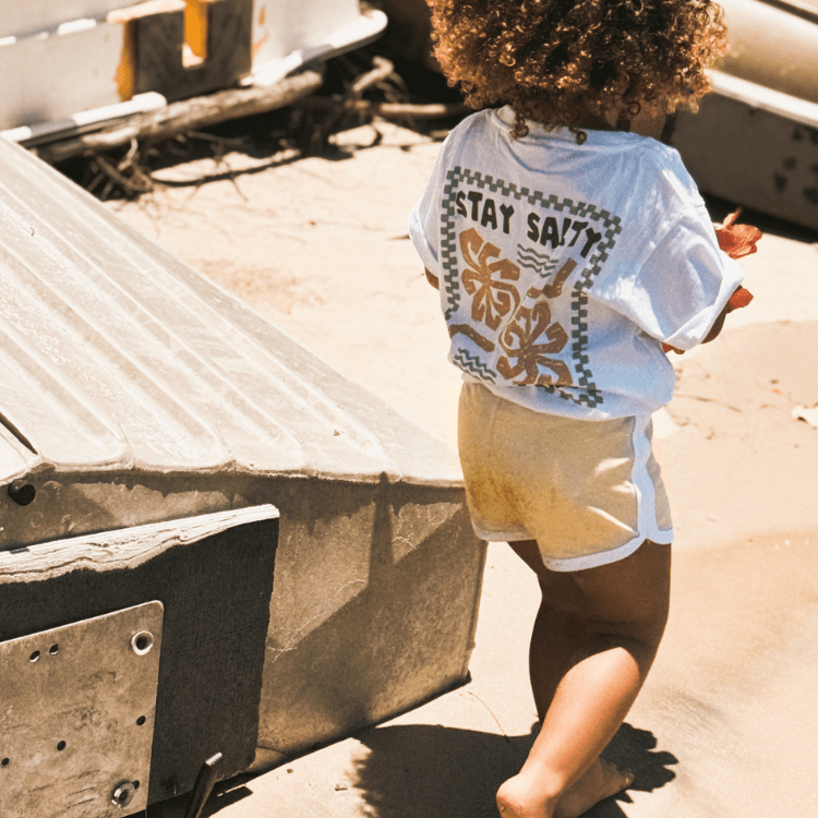 Retro Kids Shorts - Butter - SAND N SALT
