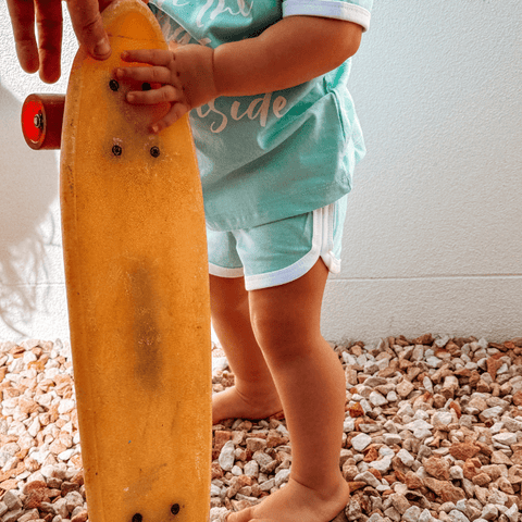 Retro Shorts Kids - Aqua - SAND N SALT