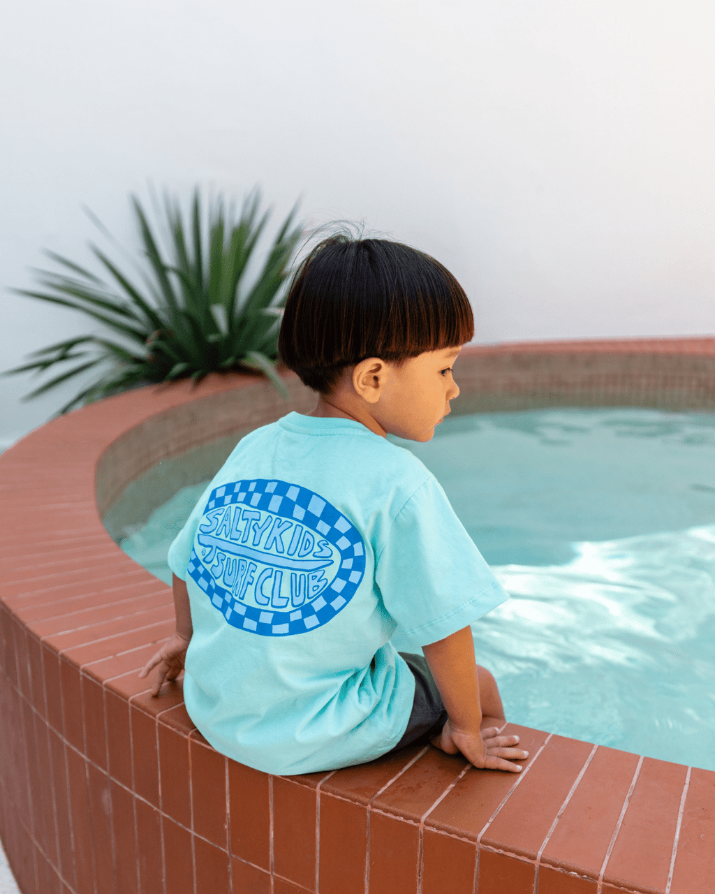 Salty Kids Surf Club Tee (Aqua Blue) - SAND N SALT