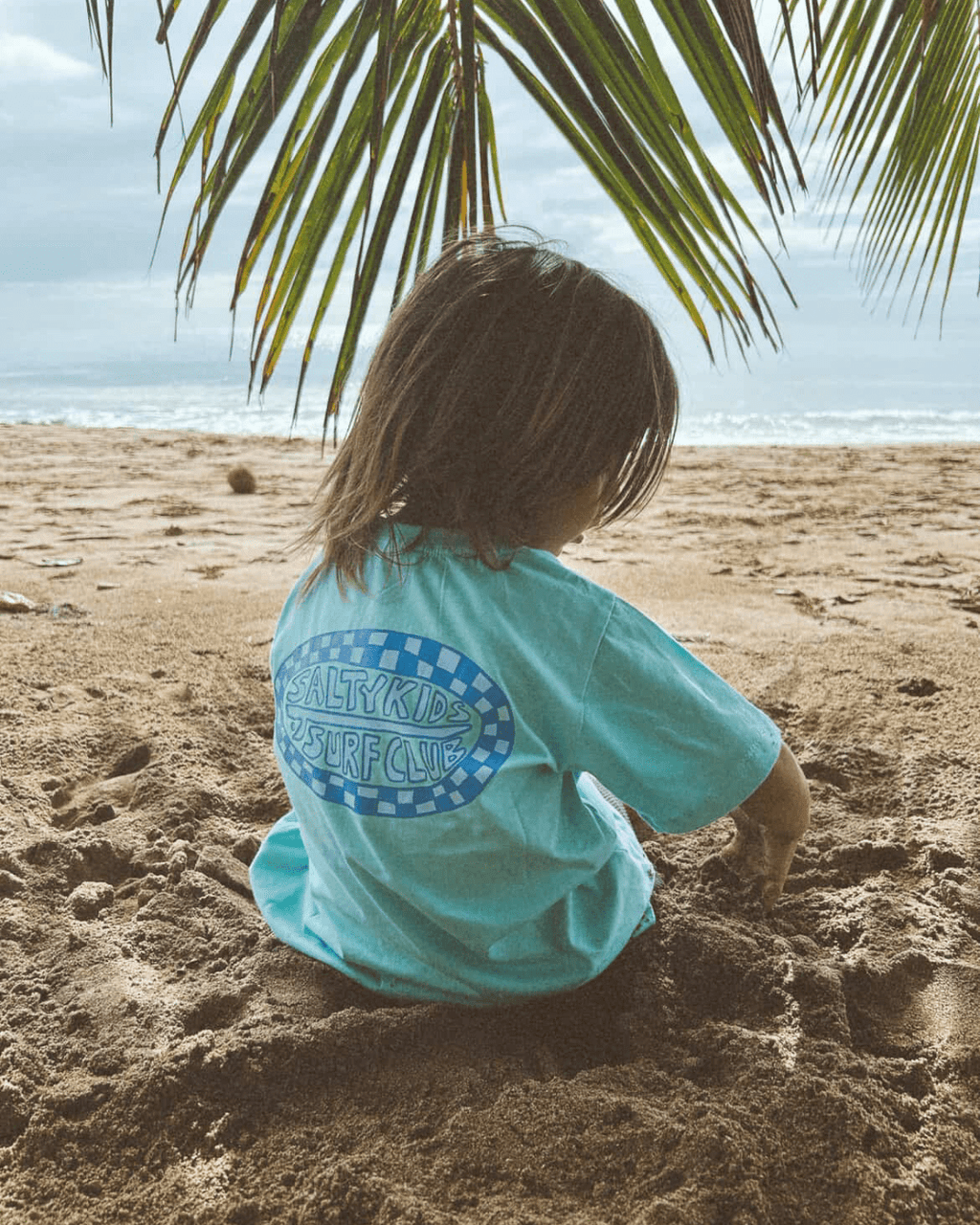 Salty Kids Surf Club Tee (Aqua Blue) - SAND N SALT