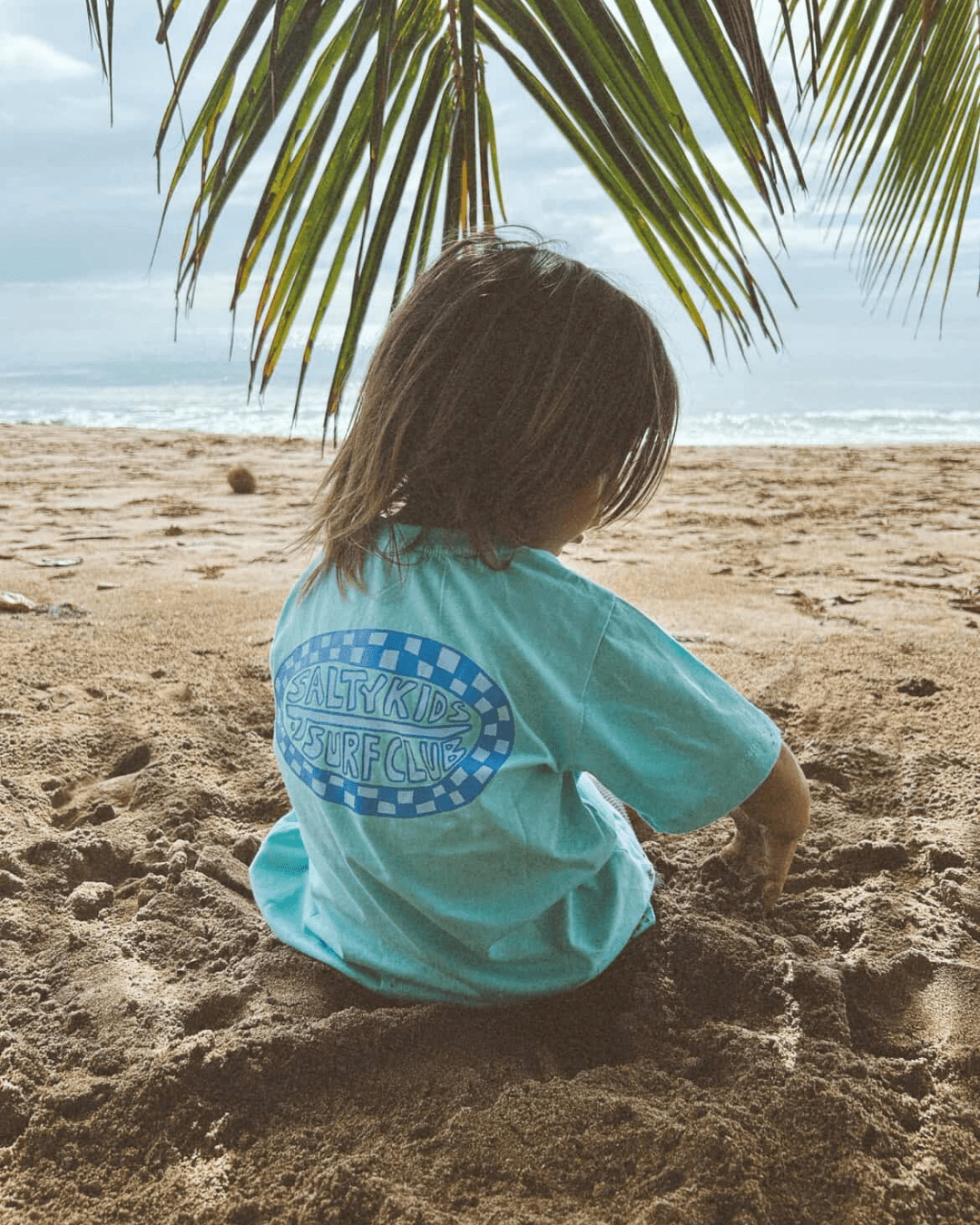 Salty Kids Surf Club Tee (Aqua Blue) - SAND N SALT