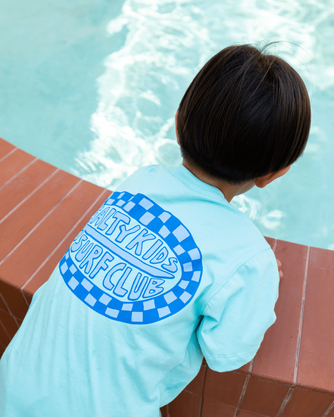 Salty Kids Surf Club Tee (Aqua Blue) - SAND N SALT