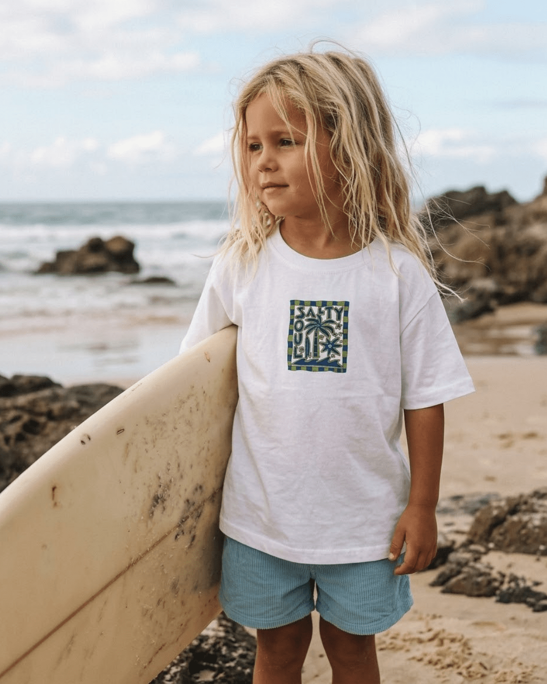 Salty Soul Kids White Tshirt - SAND N SALT