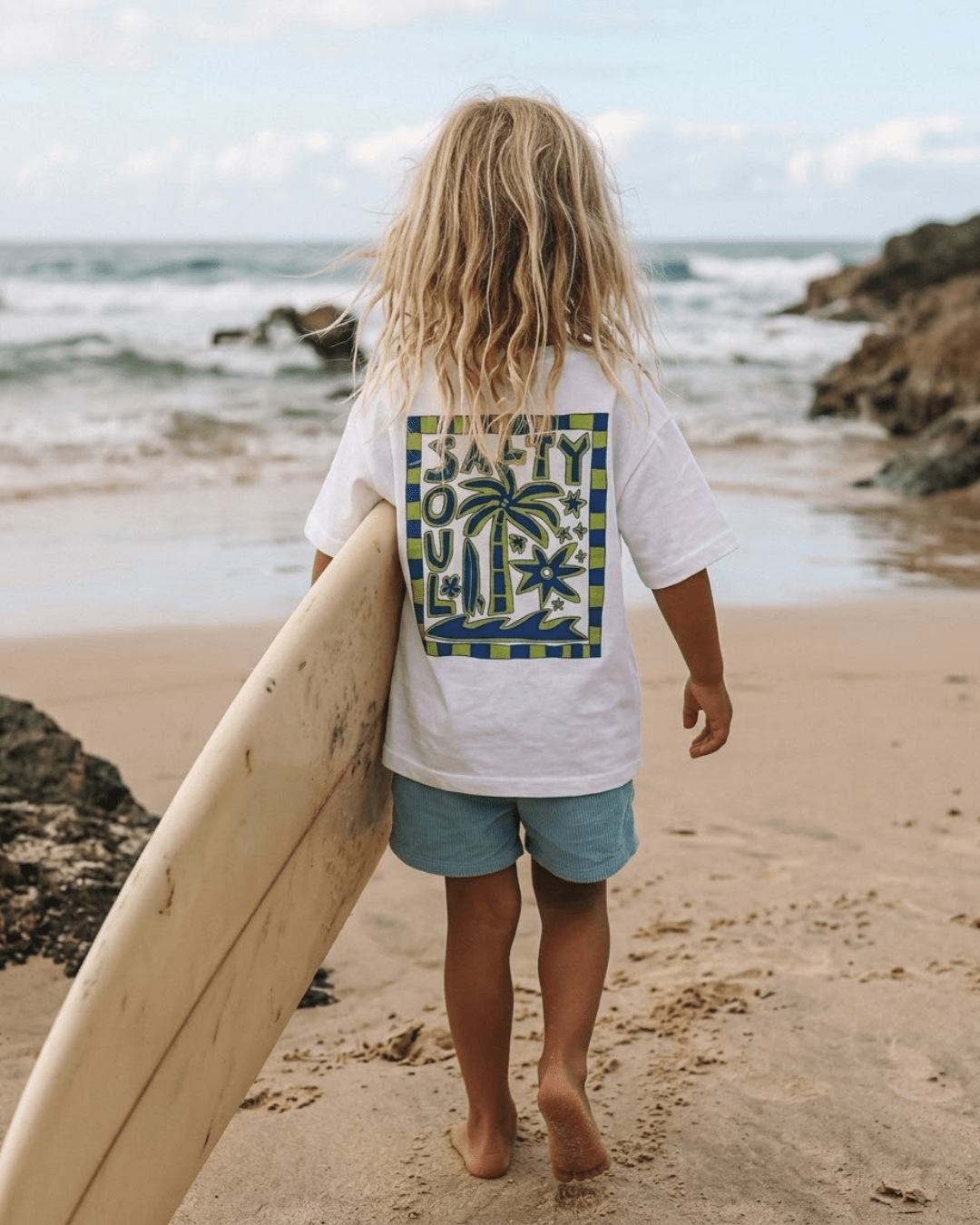 Salty Soul Kids White Tshirt - SAND N SALT