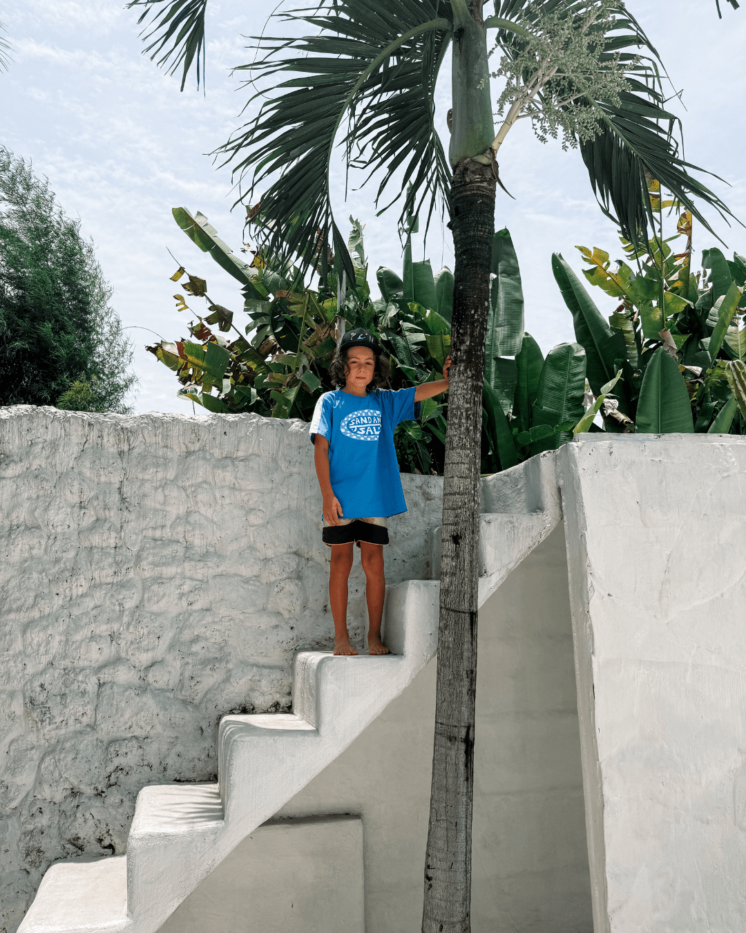 Sand + Salt Kids Blue Checker Tee - SAND N SALT