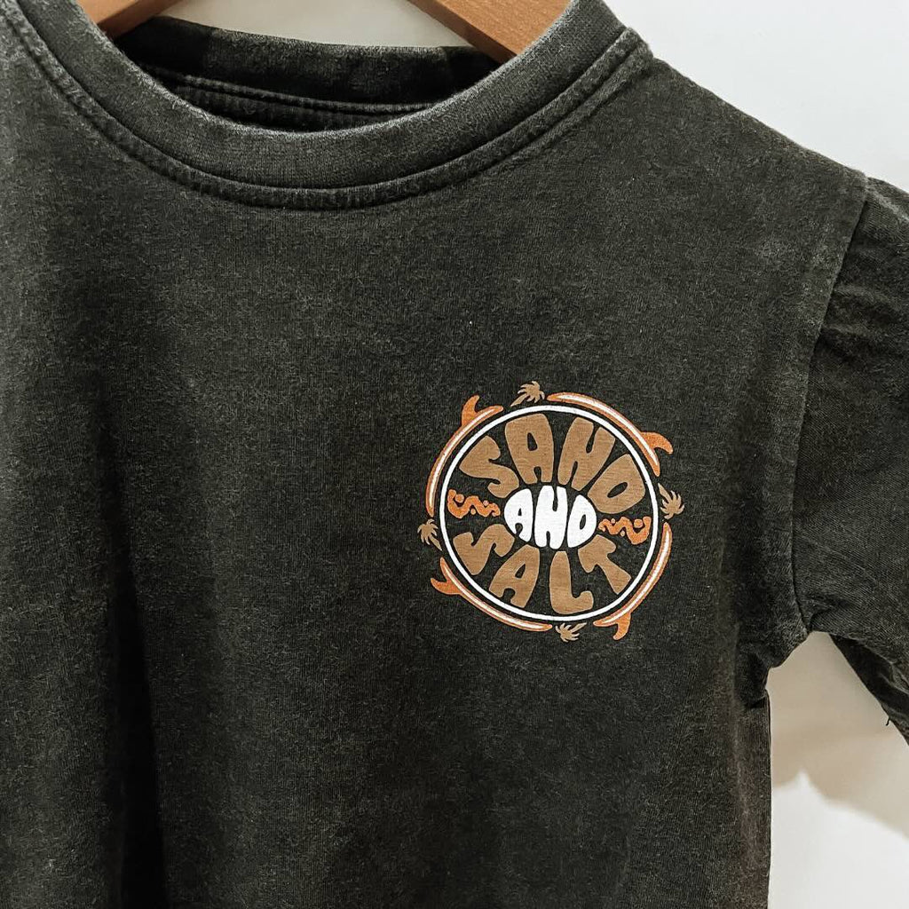 Seeking The Sun Acid Washed Kids Tee - SAND N SALT