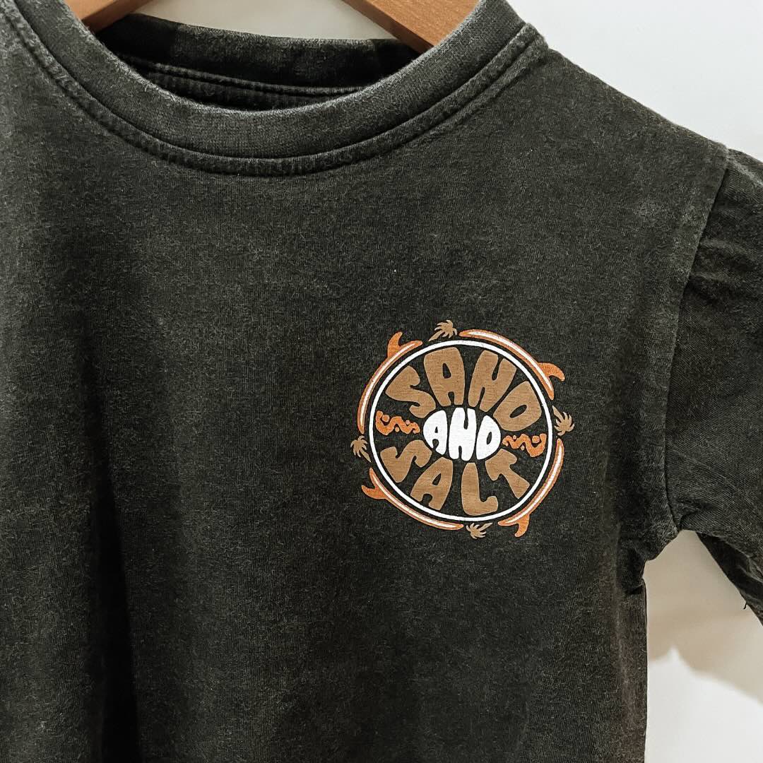 Seeking The Sun Acid Washed Kids Tee - SAND N SALT