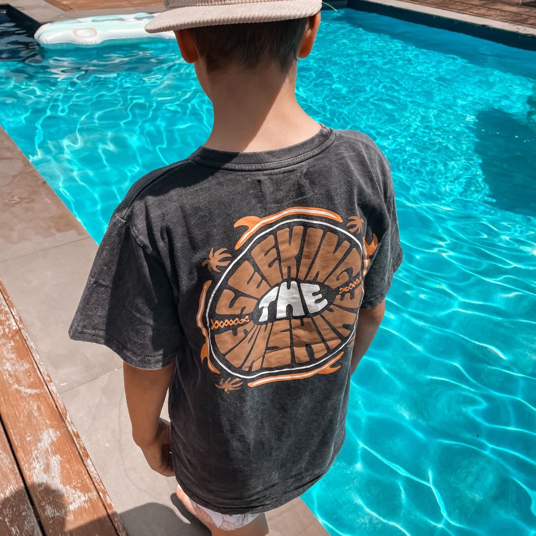 Seeking The Sun Acid Washed Kids Tee - SAND N SALT