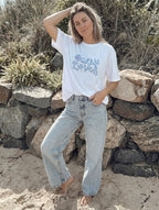 The Relaxed Oversized Ocean Lover Tee - White - SAND N SALT