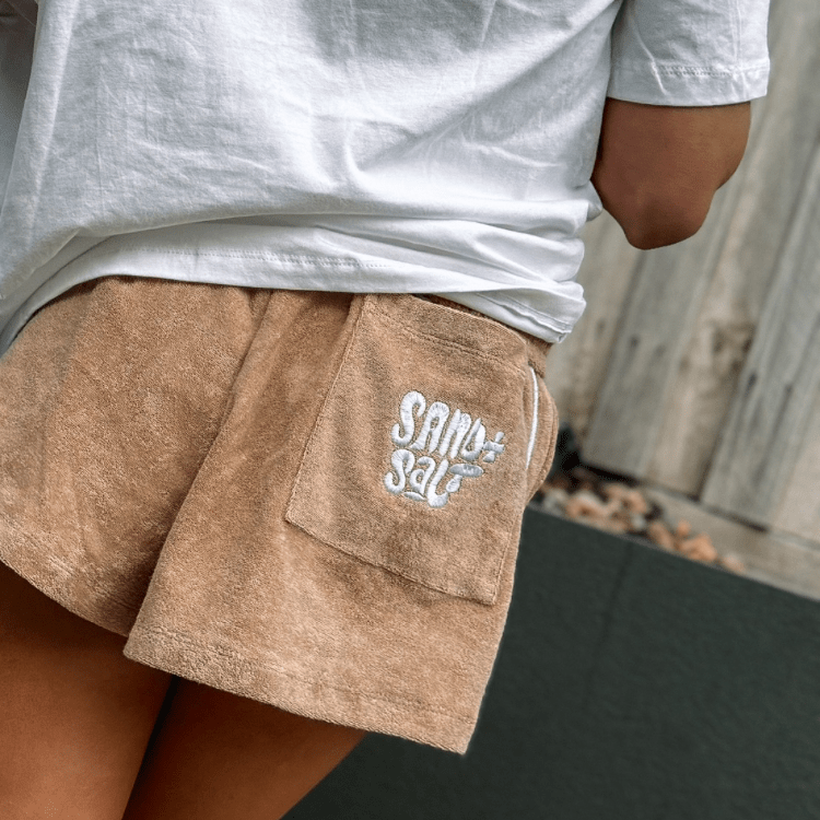 Womens Terry Towelling Shorts | Mocca - SAND N SALT