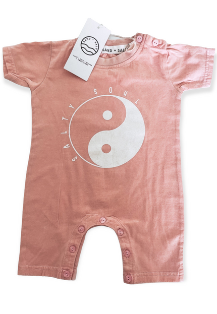SALTY SOUL ROMPER WASHED PINK - KIDS