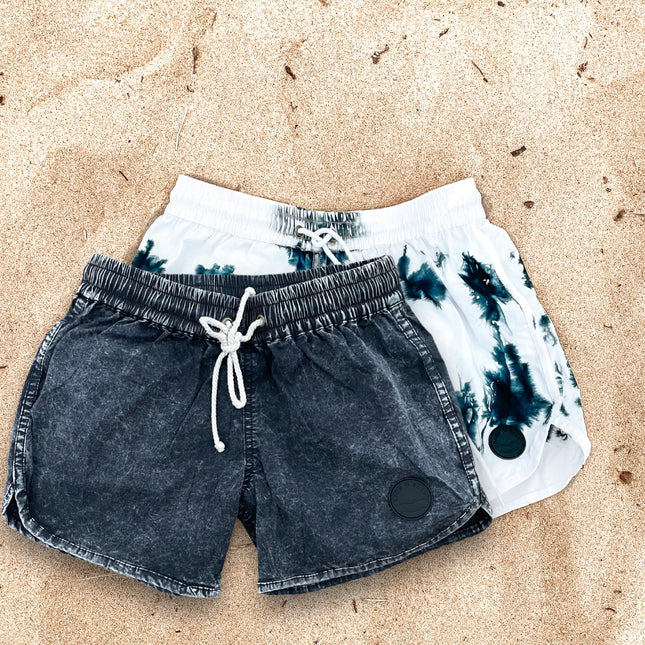 ACID WASH BEACH SHORTS- KIDS