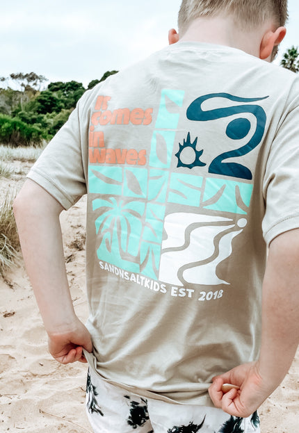 Kids clothing australia surf clothes beach clothes kids beach clothes kids skate clothes kids skate tee kids surf tshirt cotton on kids ghanda industrie kids salty shreds vintage wash kids Trendy kids clothes good vibe tshirt anti bad vibe tribe