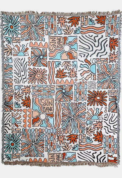 Sunshine Woven Beach Picnic Throw rug - SAND N SALT 