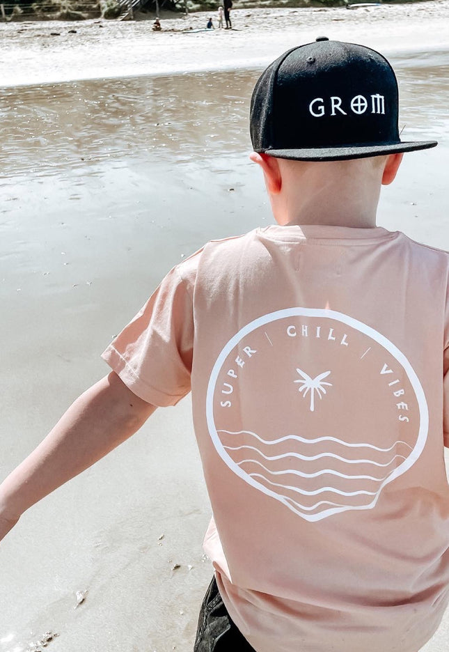 Super Chill Vibes Coral kids tee - SAND N SALT 